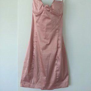 Never Worn - Oh Polly Satin Mini Dress in Blush